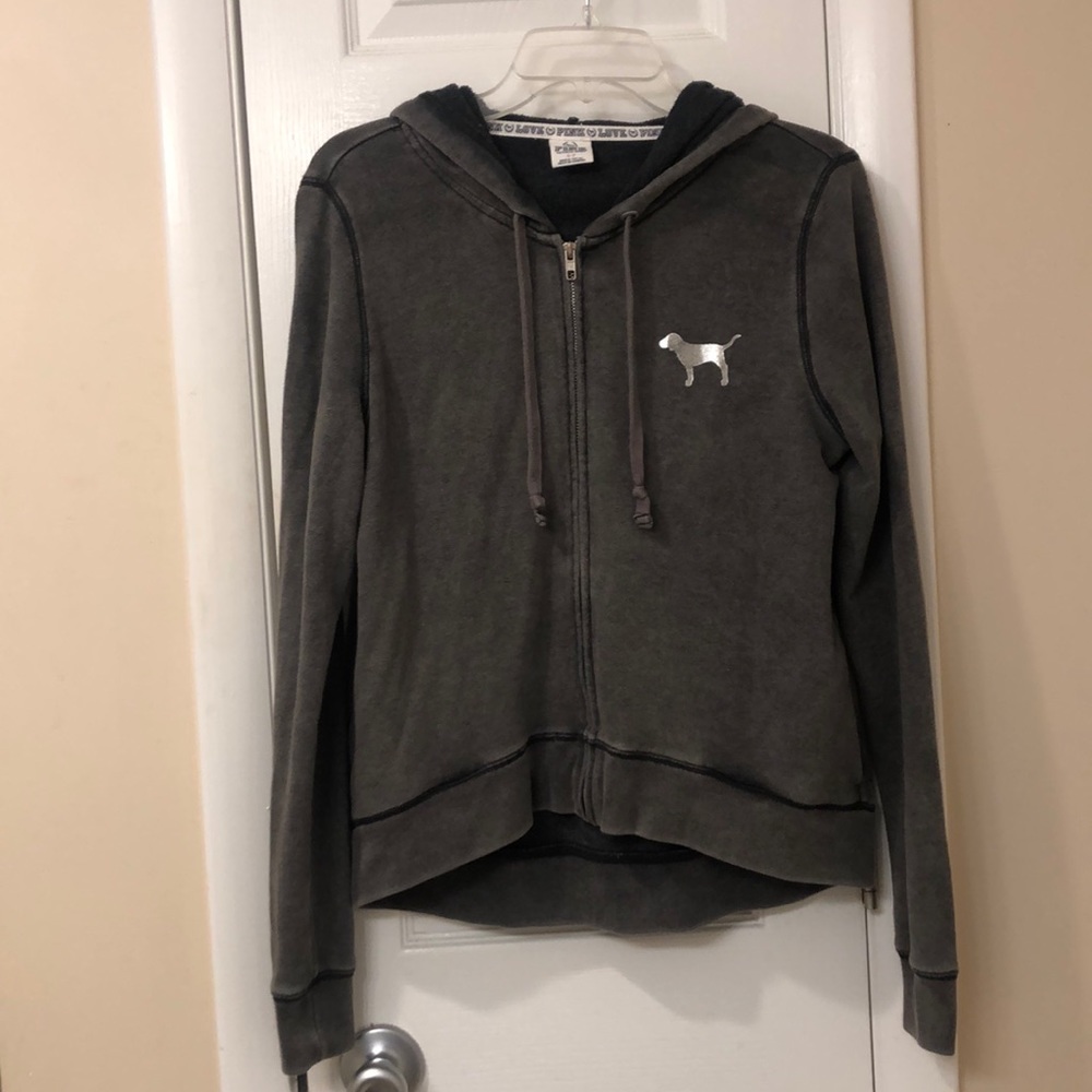 Pink Victoria’s Secret Zip Up Hoodie! Size S! 😍 - Picture 1 of 8